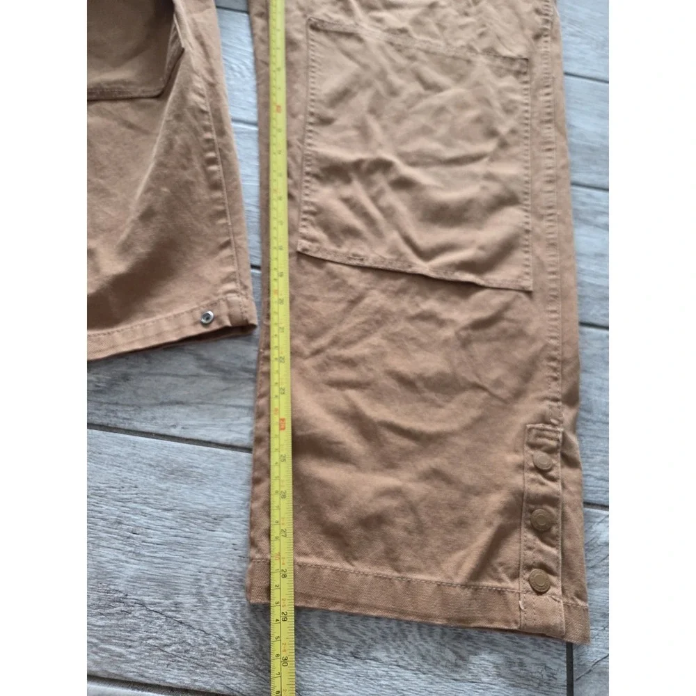 Zara Brown Denim Canvas Bib Overalls Carpenter Workwear Utility Mens XL Gorpcore